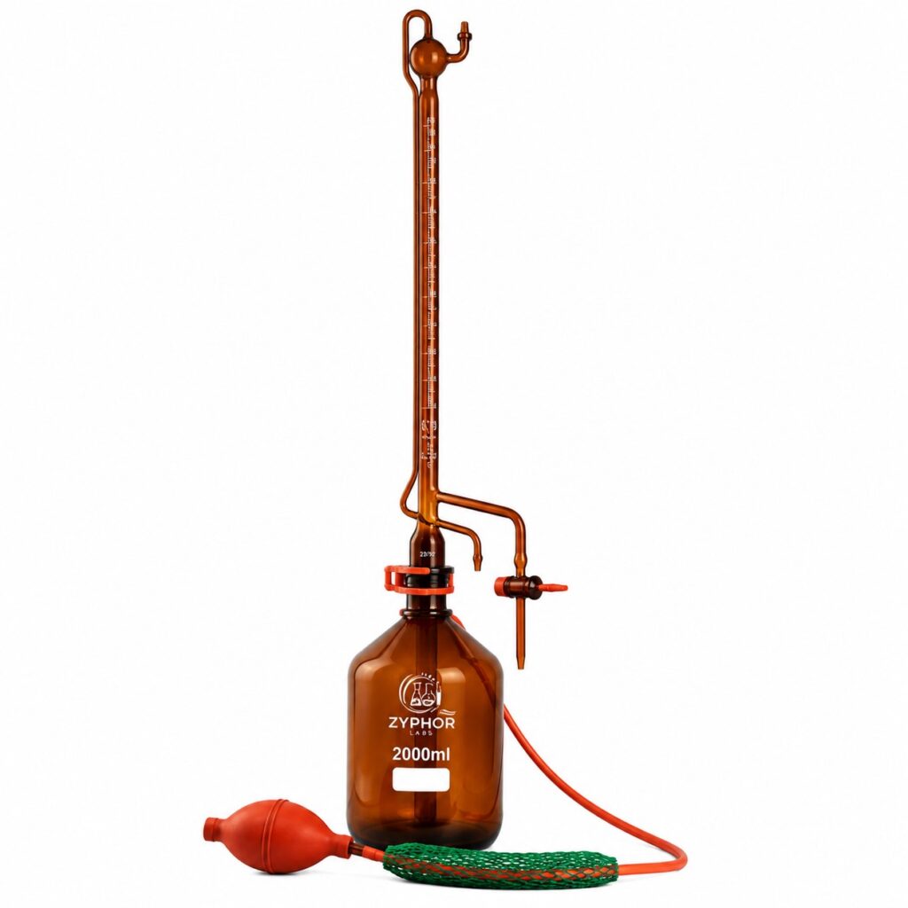 Automatic Burette, Amber Glass, Class AS