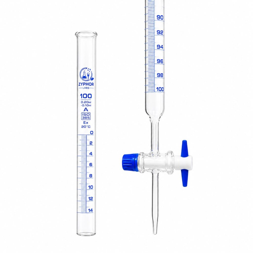 Burette with Glass Stopcock in Schellbach Stripe, Class AS