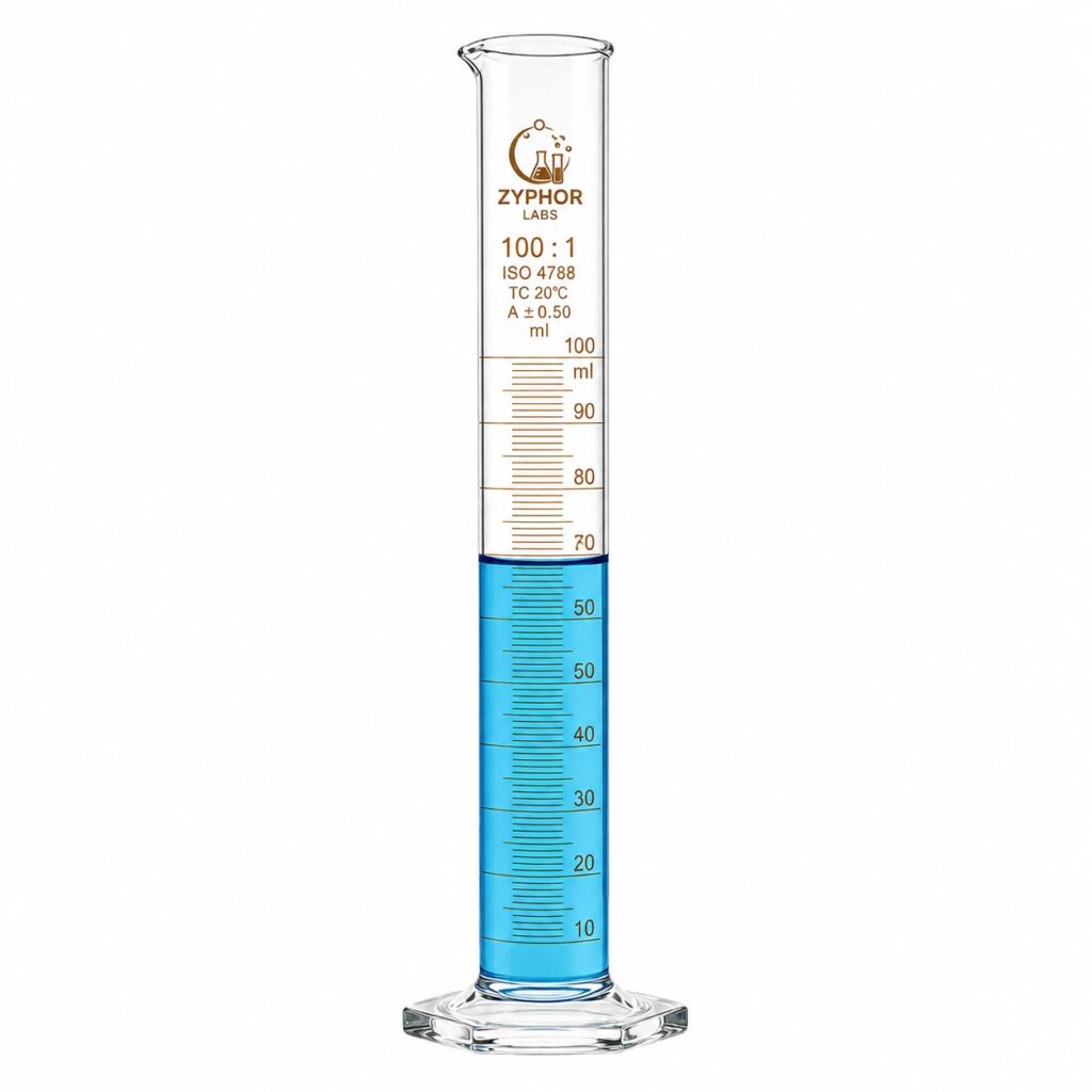 Measuring Cylinder with Hexagonal Base, Class A, DIN/ISO